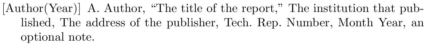 IEEEtranN: example of a bibliography item for an techreport entry